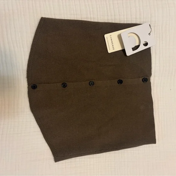 Commense Brown Button-Up tube top - Picture 1 of 3